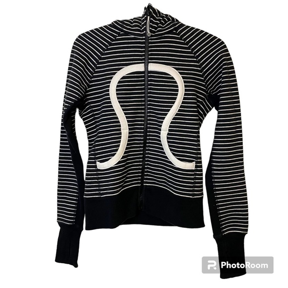 lululemon athletica Tops - Lululemon Scuba Hoodie Parallel Stripe Brisk Bloom